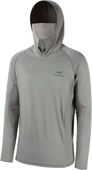 BASSDASH UPF 50  Men??s Long Sleeve Fishing Shirt with Mask UV Neck Gaiter Hoodie