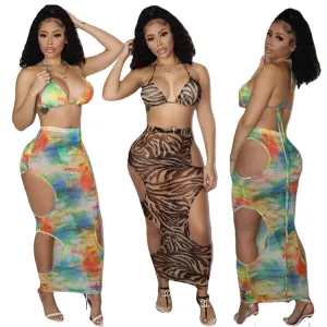 Beach screen printed three piece set AY2017