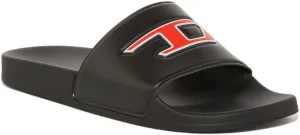 Diesel Sa Mayemi Slipper In Black Red For Men