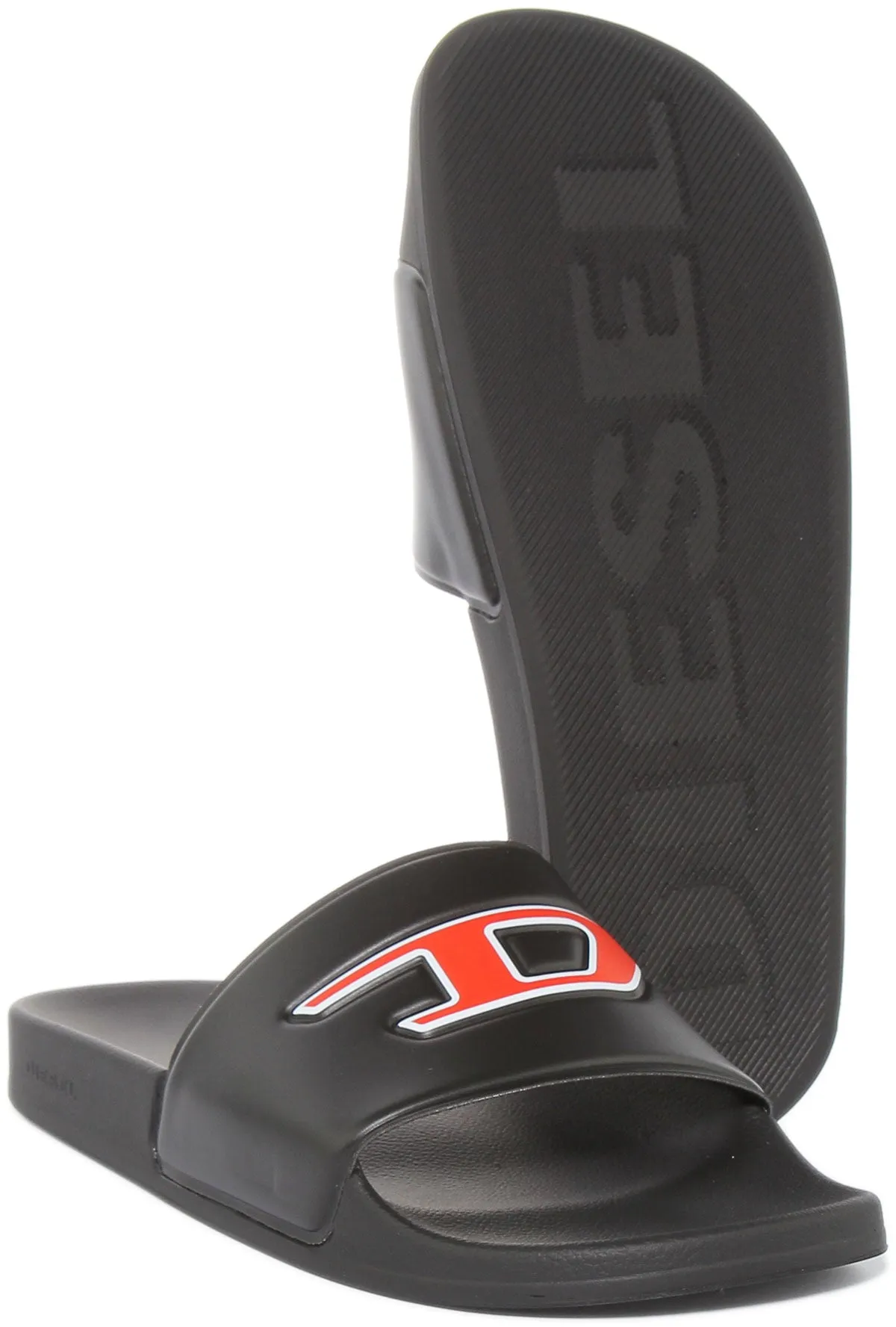 Diesel Sa Mayemi Slipper In Black Red For Men