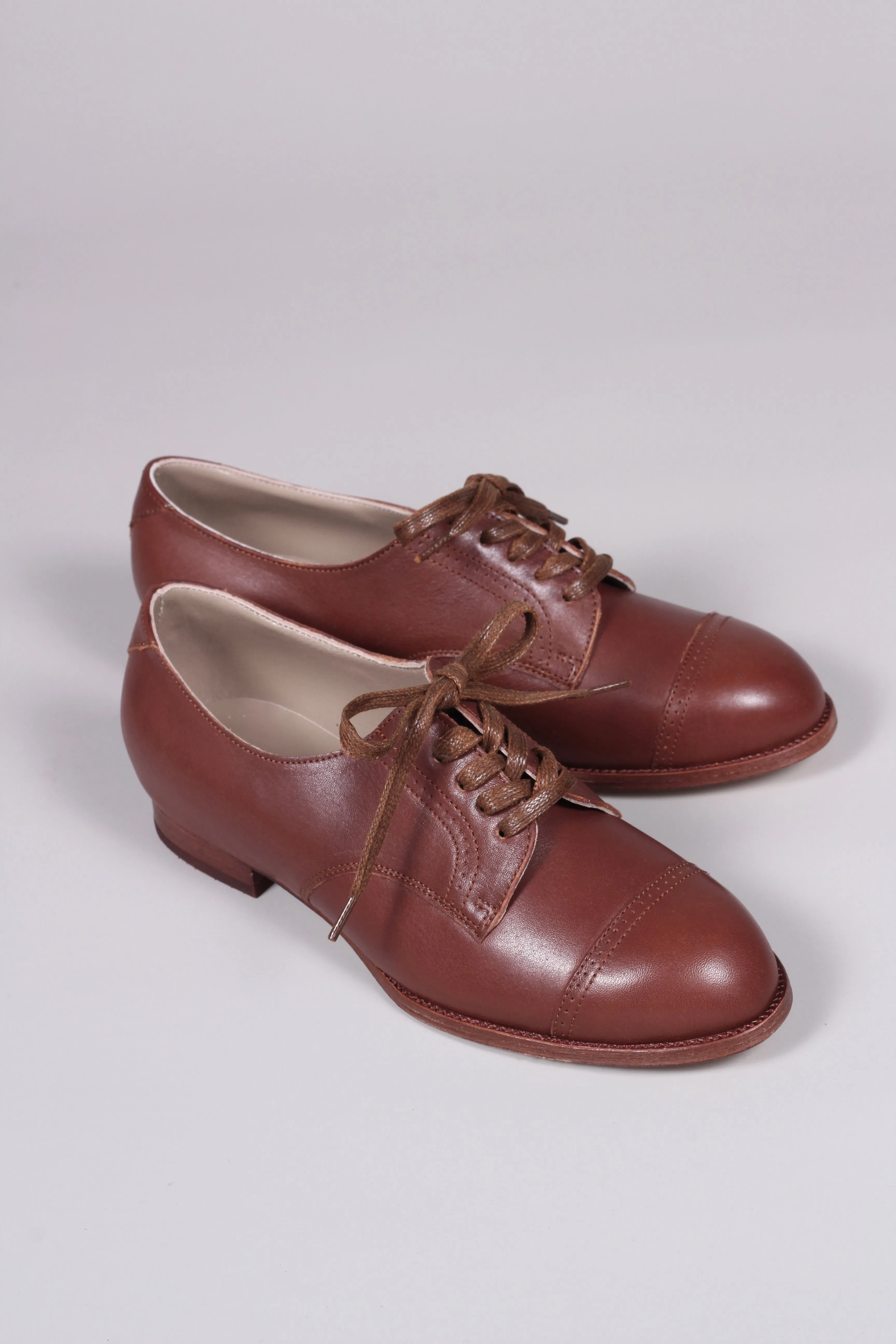 Everyday flat Derby shoes - 40s - Brown - Eleanor