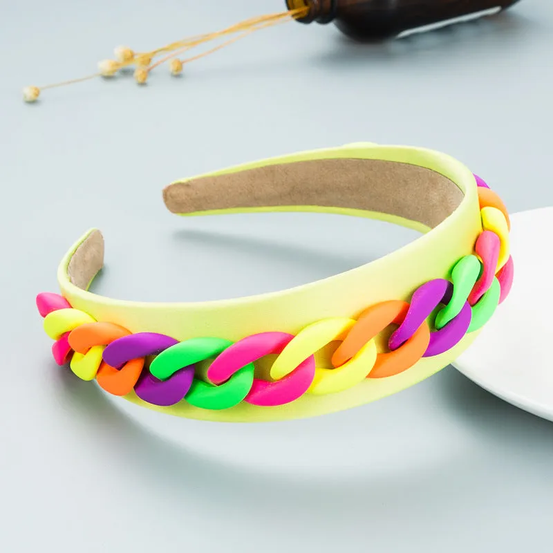Fashion color chain macaron headband（AE4055）