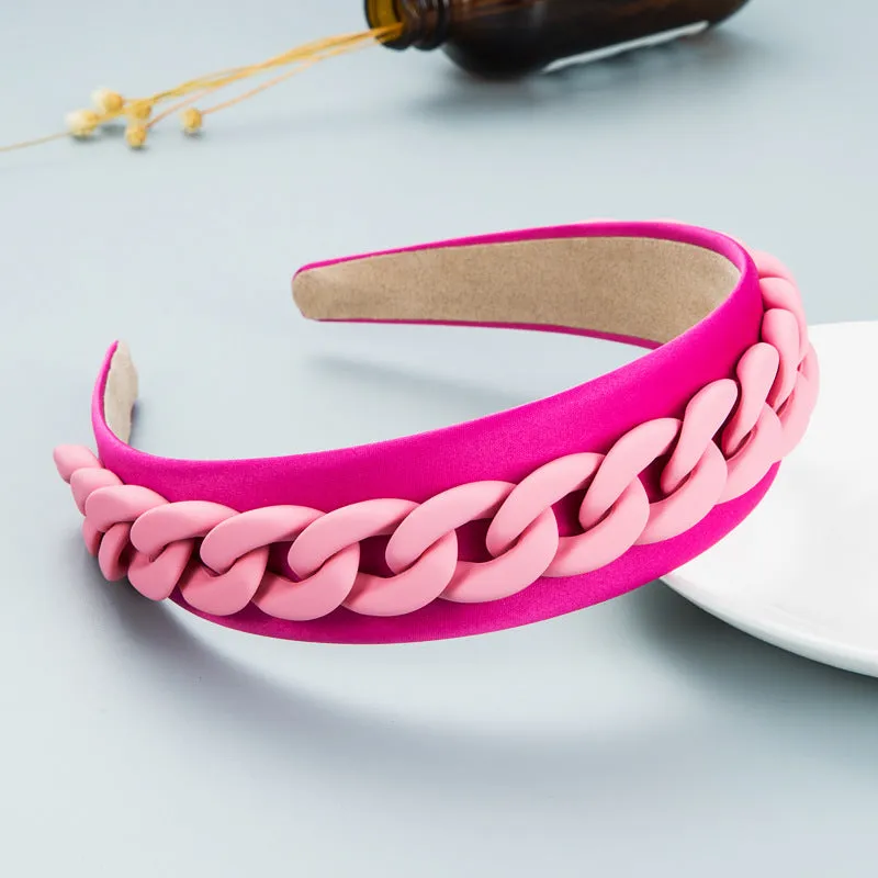 Fashion color chain macaron headband（AE4055）