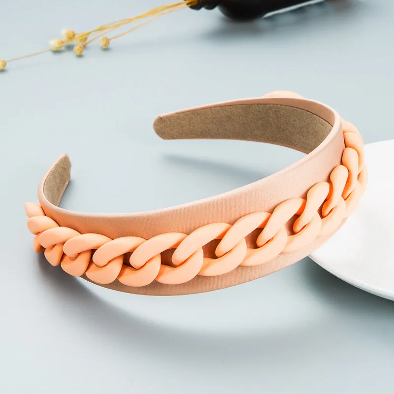 Fashion color chain macaron headband（AE4055）