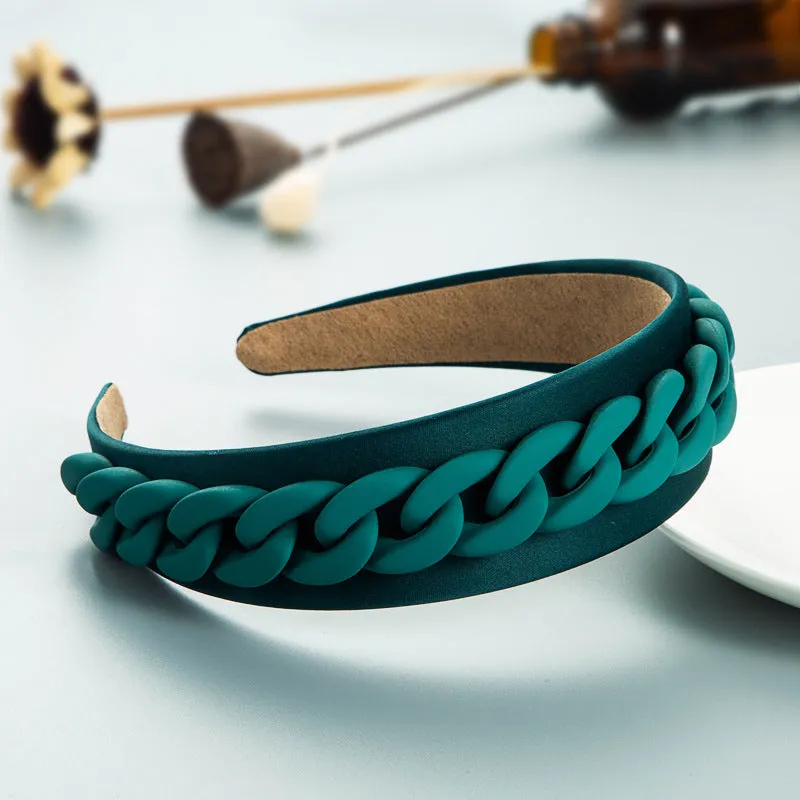 Fashion color chain macaron headband（AE4055）