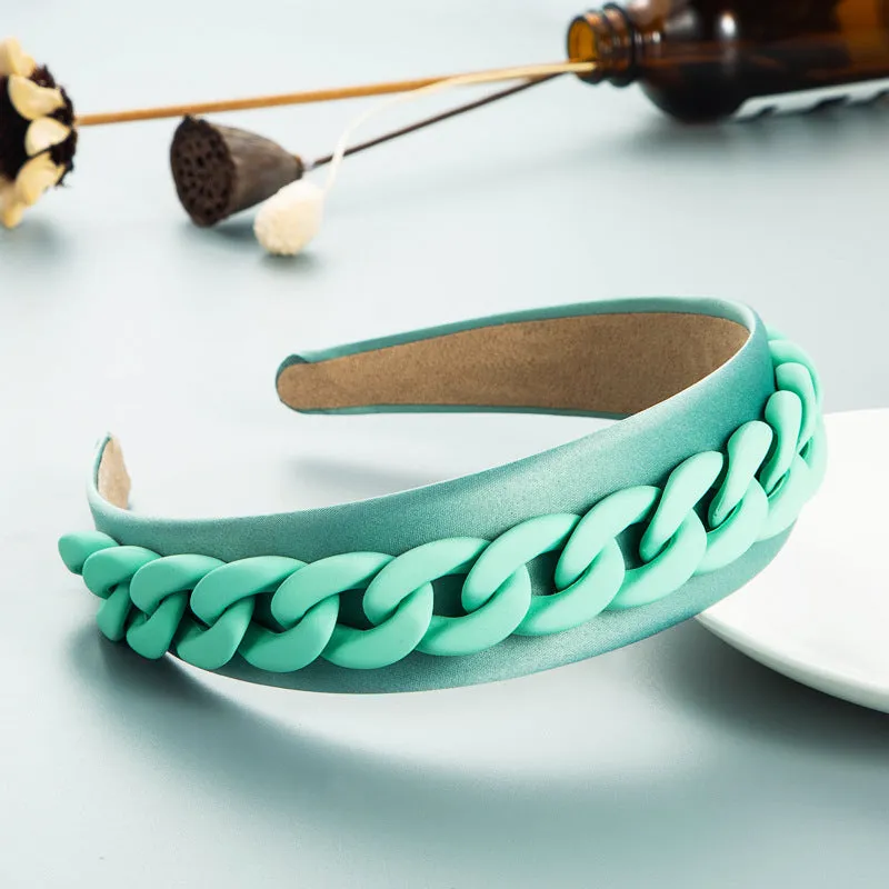 Fashion color chain macaron headband（AE4055）