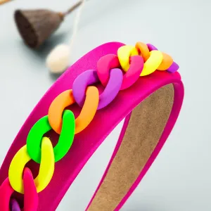 Fashion color chain macaron headband（AE4055）