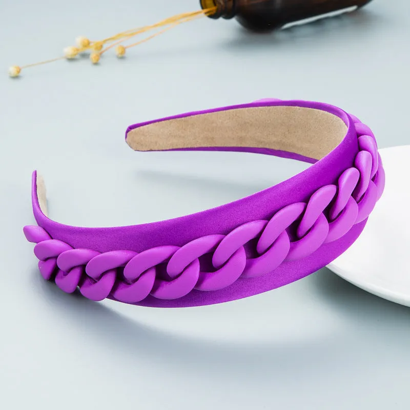 Fashion color chain macaron headband（AE4055）