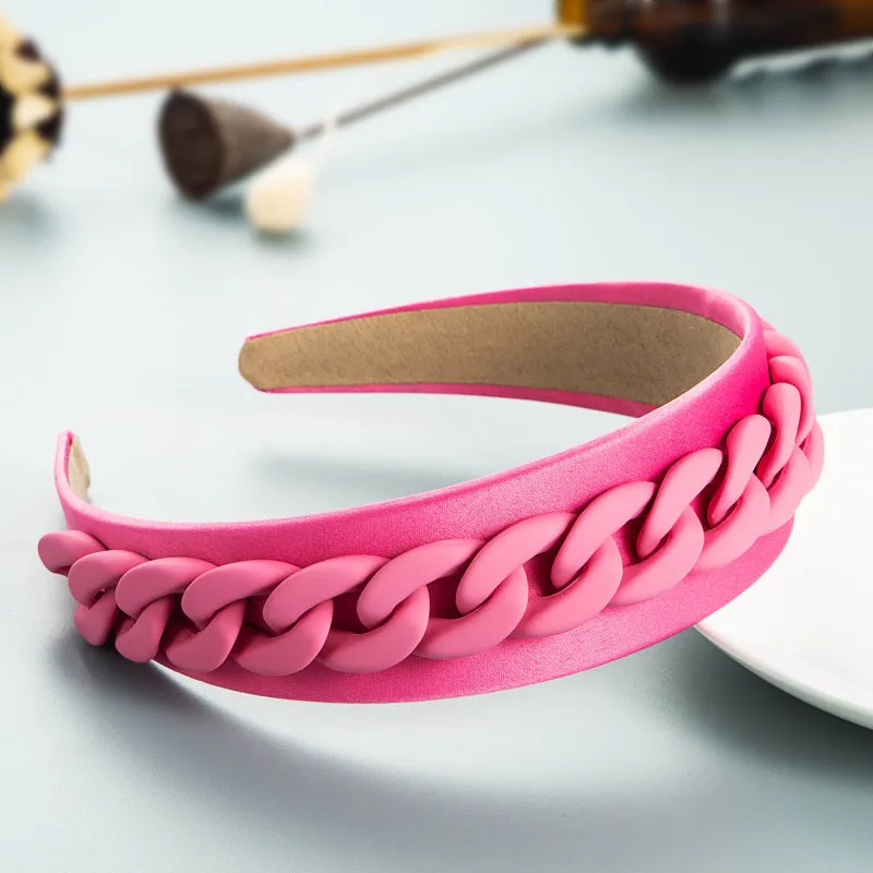 Fashion color chain macaron headband（AE4055）