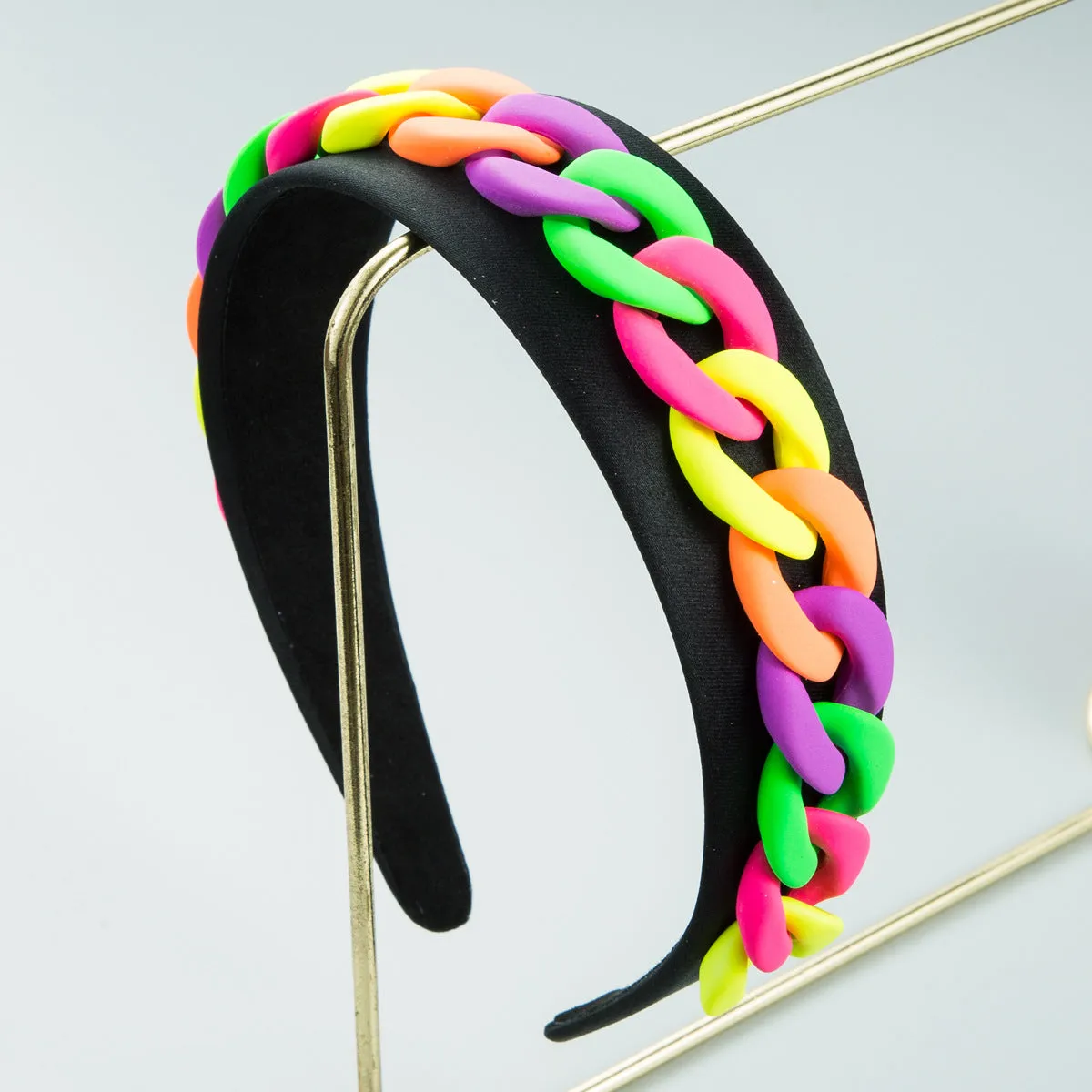 Fashion color chain macaron headband（AE4055）