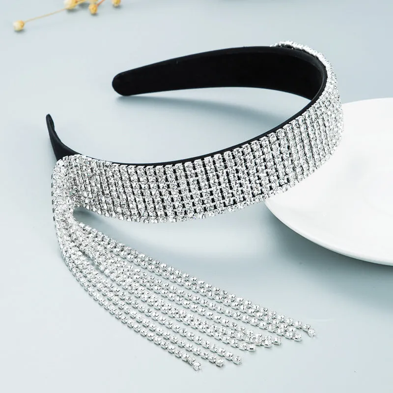 Fashion rhinestone tassel headband（AE4102）
