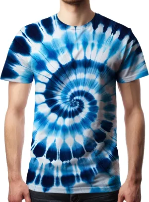 Men's Tie Dye T Shirts Hippies Senior Short Sleeve Tie Dye Tee Shirt for Men