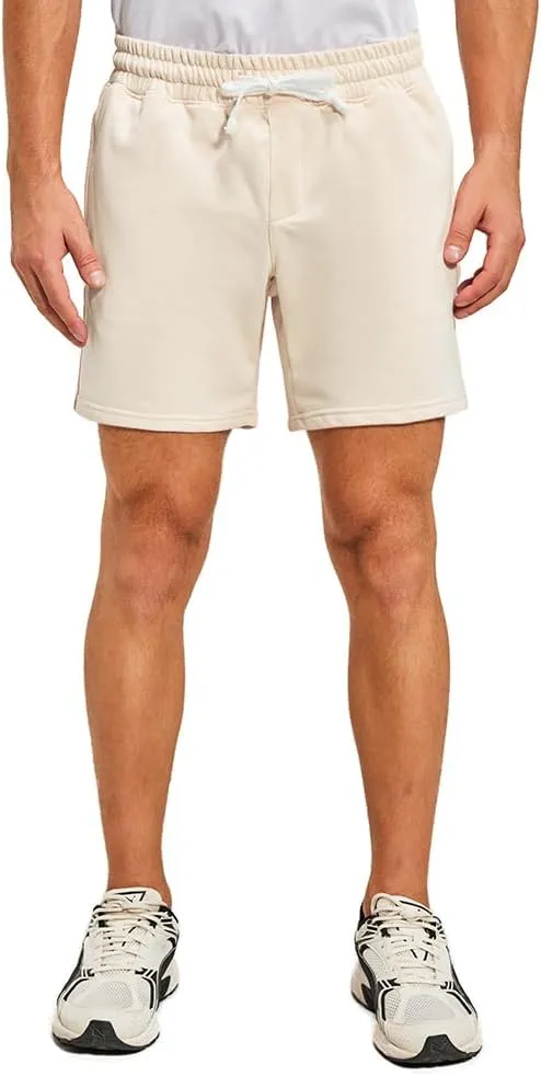 NIMENJOJA Mens 5.5" Athletic Gym Shorts Cotton Jogger Workout Lounge Jersey Zipper Pocket Sweat Shorts