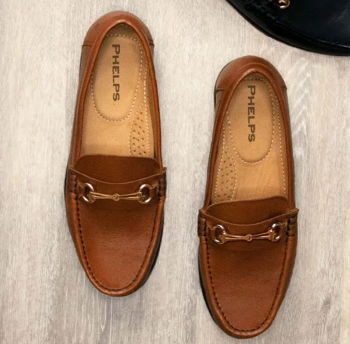 Phelps Interchangeable 'Bridge Bits®' Tubular English Moccasin Loafer in Tan Calfskin by T.B. Phelps