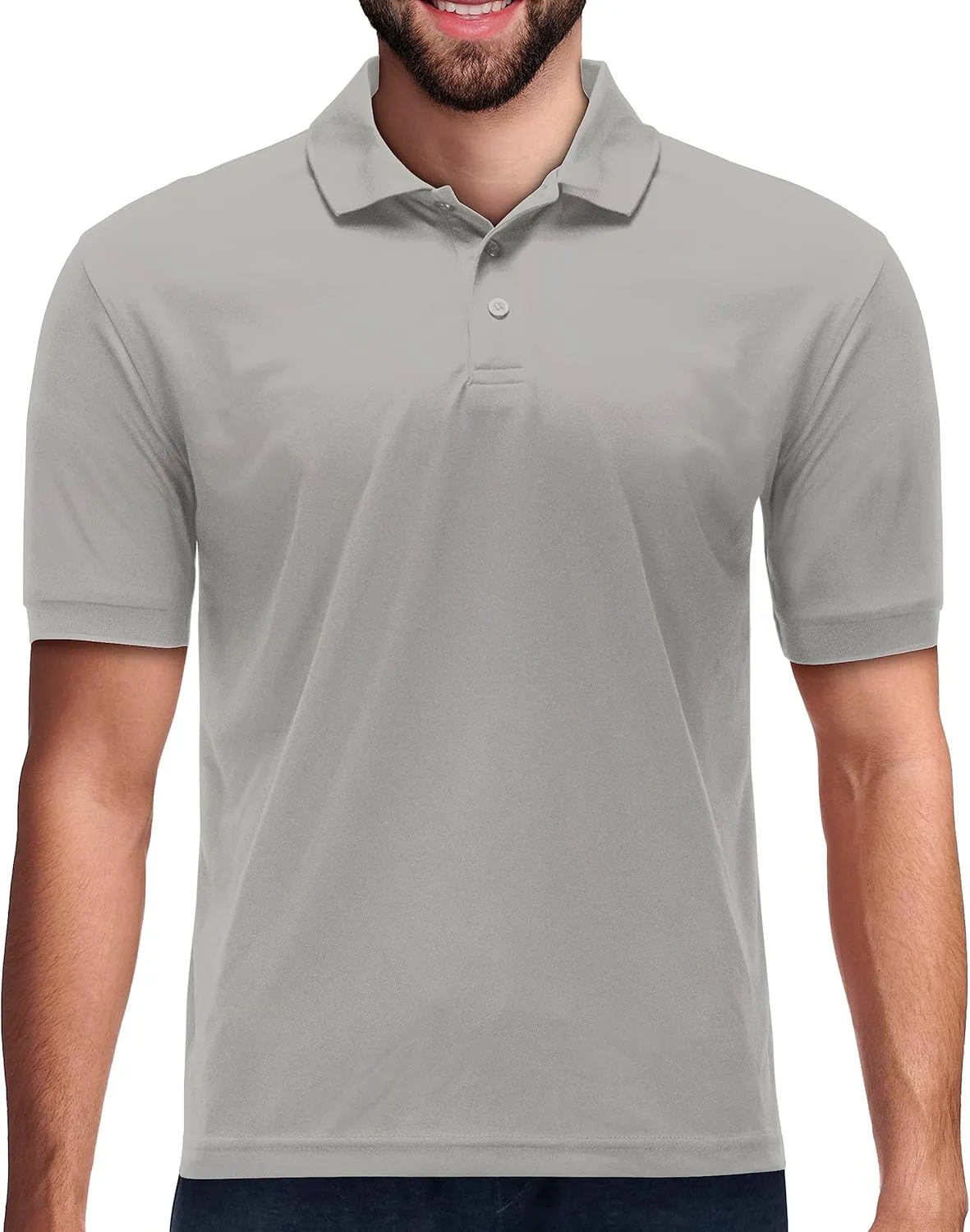 Premium Wear Men's Polo T-Shirt, High Moisture Wicking Dry Fit Performance Short-Sleeve Polo T-Shirt w Collar for Golf Tennis
