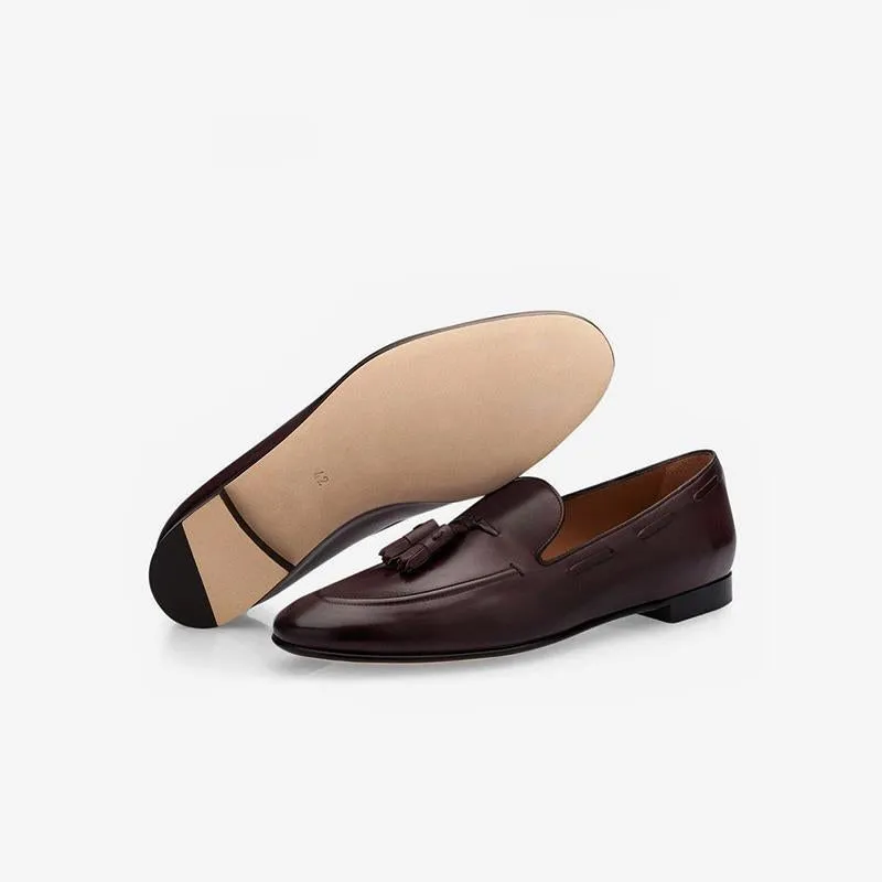 Refined Leather Tassel Loafers