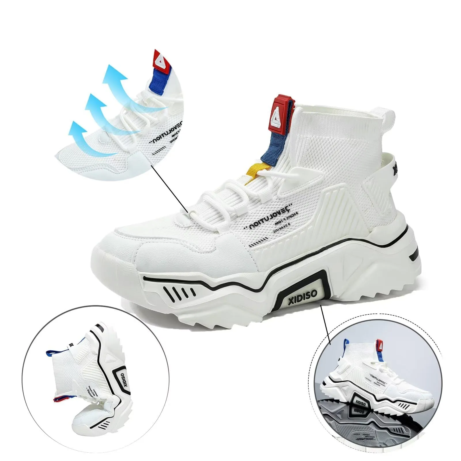 SANNAX Homme Baskets Chaussures Running Sport Sneakers Montante Sneakers Dcontracte Mesh Gym Outdoor Trail Elastique Tennis Training Jogging Walking