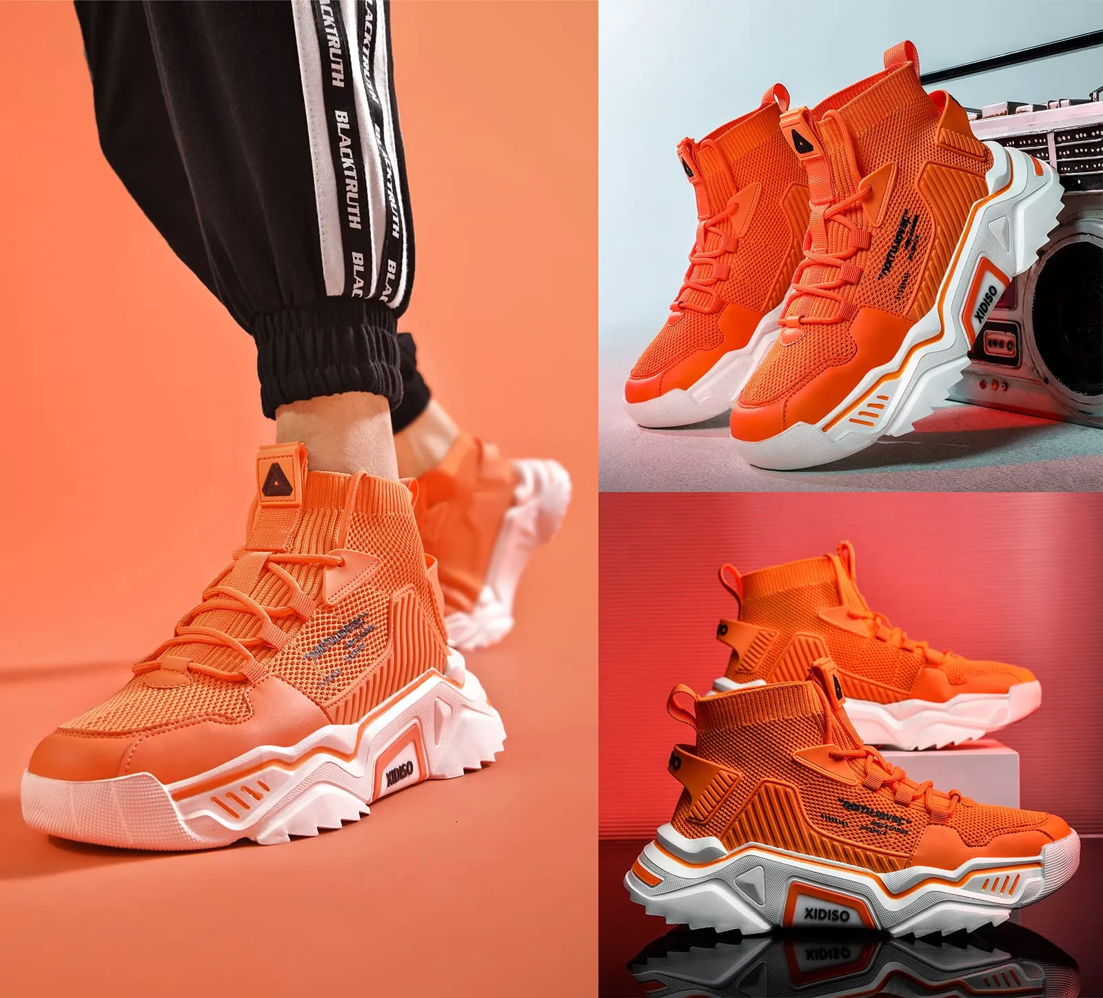 SANNAX Homme Baskets Chaussures Running Sport Sneakers Montante Sneakers Dcontracte Mesh Gym Outdoor Trail Elastique Tennis Training Jogging Walking