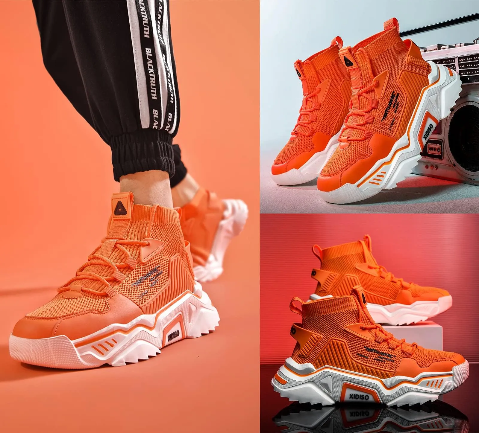 SANNAX Homme Baskets Chaussures Running Sport Sneakers Montante Sneakers Dcontracte Mesh Gym Outdoor Trail Elastique Tennis Training Jogging Walking