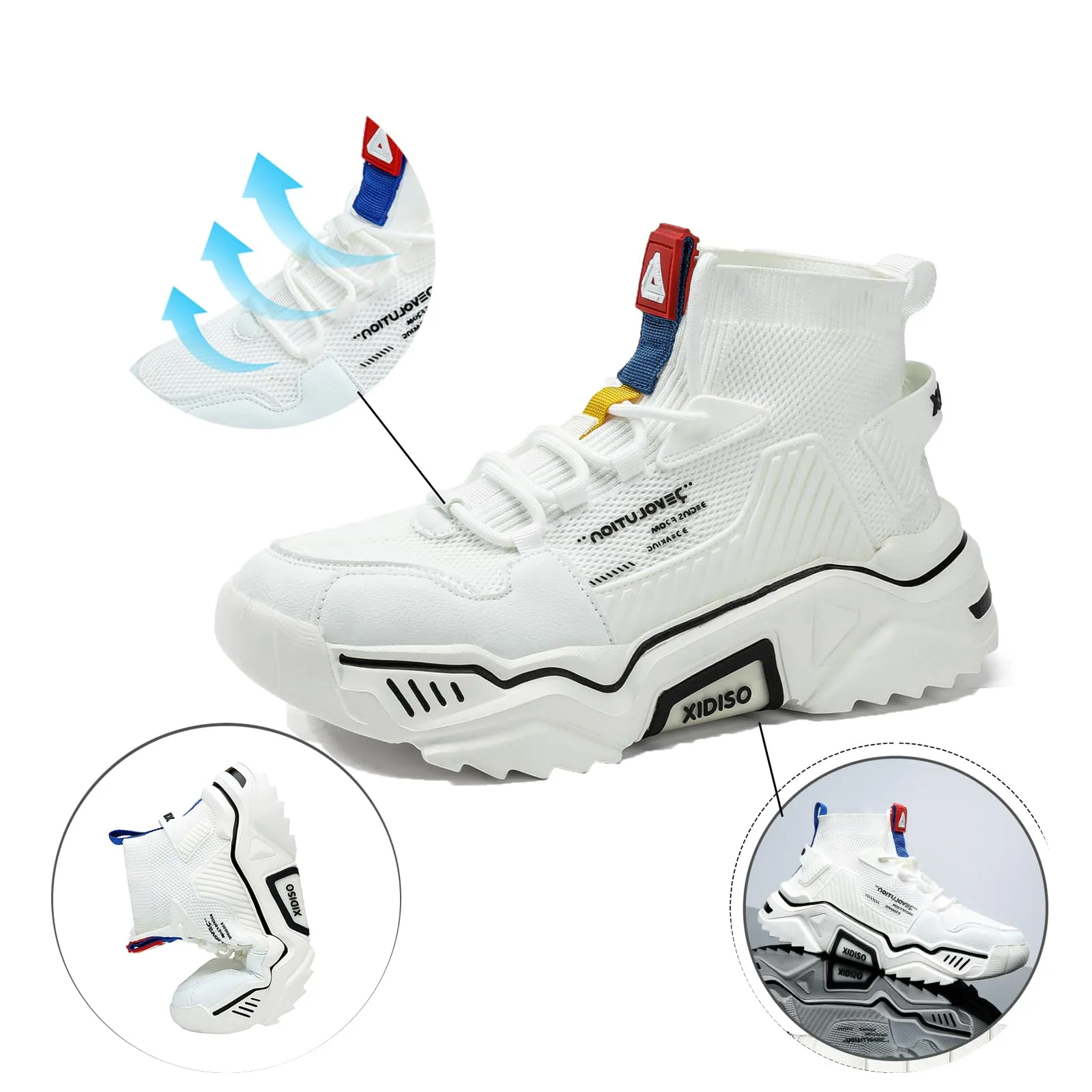 SANNAX Homme Baskets Chaussures Running Sport Sneakers Montante Sneakers Dcontracte Mesh Gym Outdoor Trail Elastique Tennis Training Jogging Walking