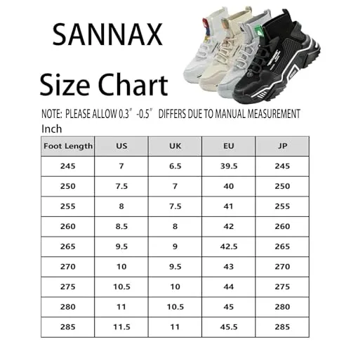 SANNAX Homme Baskets Chaussures Running Sport Sneakers Montante Sneakers Dcontracte Mesh Gym Outdoor Trail Elastique Tennis Training Jogging Walking