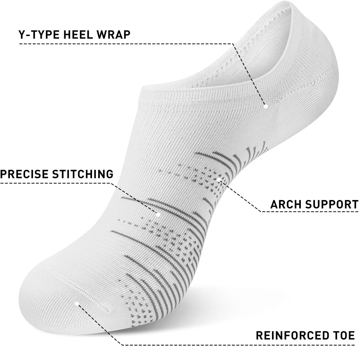 wernies No Show Socks Men 10 Pairs Ankle Low Cut Cotton Men Socks with Non Slip Grips 6-10/11-13